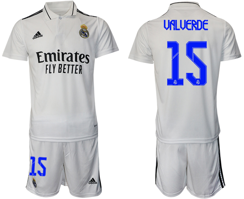 Men 2022-2023 Club Real Madrid home white #15 Adidas Soccer Jersey